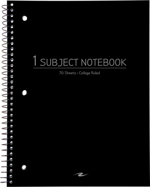 NOTEBK 10.5x8 70SH 1SUB BLACK