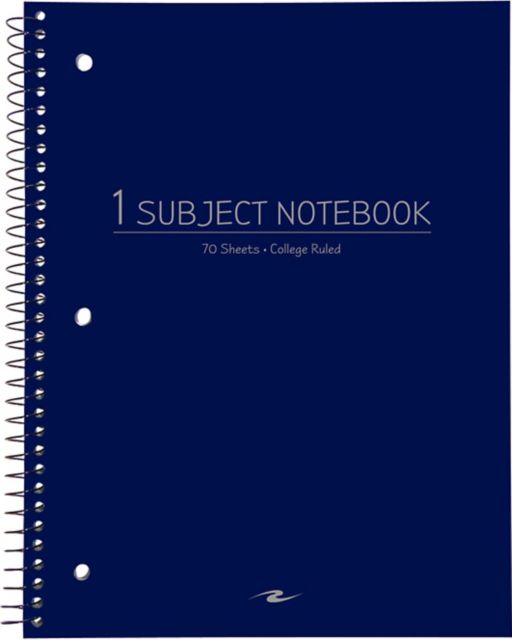 NOTEBK 10.5x8 70SH 1SUB BLUE