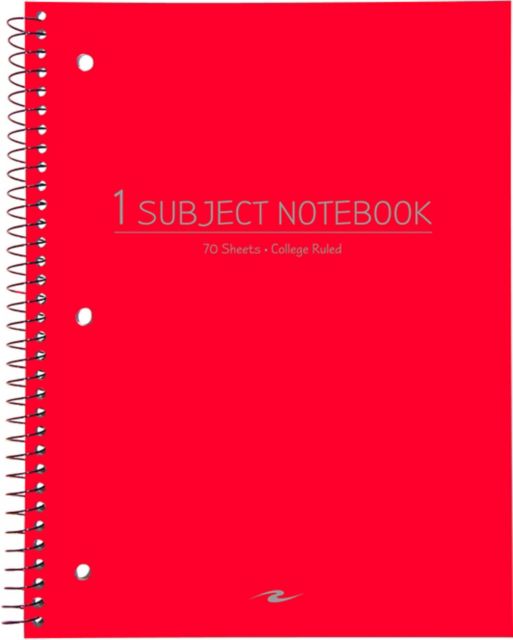NOTEBK 10.5x8 70SH 1SUB RED