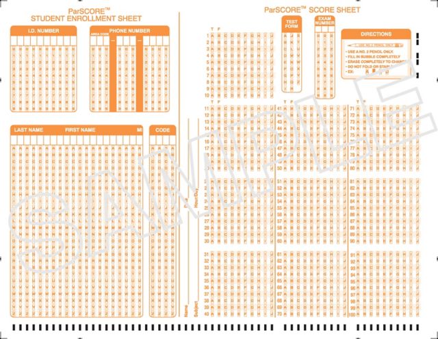 PARSCORE 100 ITEM TEST FORM RE