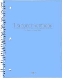 Notebook 1 Subject 10.5'' x 8'' 70 Sheet Serenity Blue