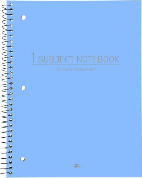 Notebook 1 Subject 10.5'' x 8'' 70 Sheet Serenity Blue