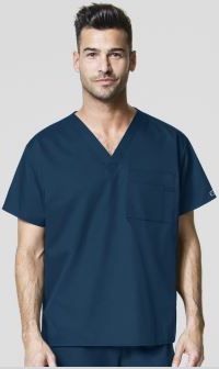 Unisex V-Neck Scrub Top Caribbean Blue LG