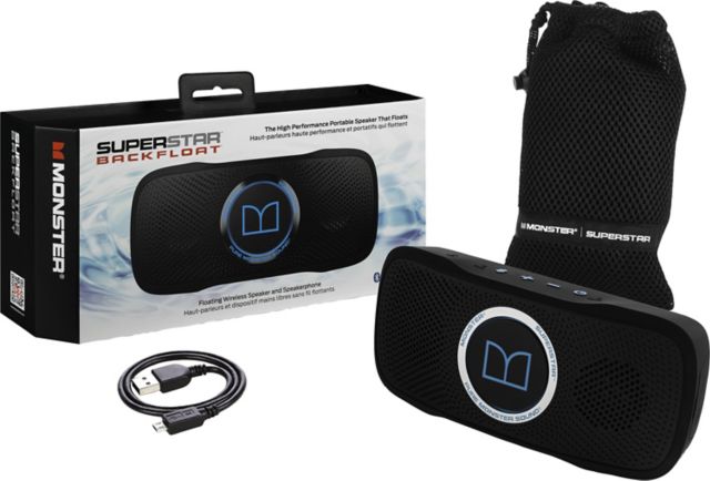 Monster SuperStar BackFloat High Definition Bluetooth Speaker Black/Blue - ONLINE ONLY