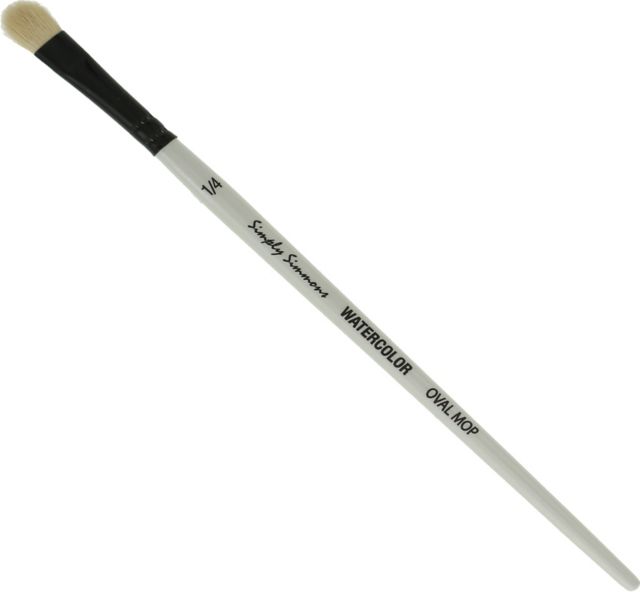 SIMPLY SIMMONS BRUSH WHITE GOAT OVAL 1/4 SHORT HANDLE
