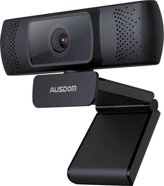 Ausdom Auto Focus 1080P PC WebCam with Noise-Cancelling Microphone, USB, Black  - ONLINE ONLY