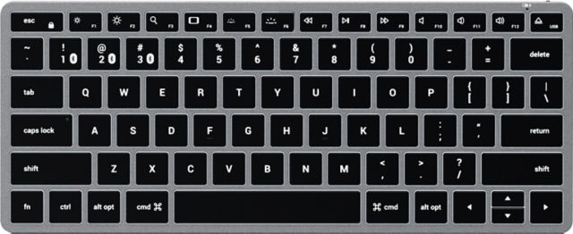 Satechi Slim X1 Bluetooth Backlit Keyboard, 11.14 x 4.5 x 0.4in, Space Gray - ONLINE ONLY