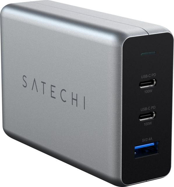 Satechi USB-C PD Compact GaN Charger, 100W, Space Gray - ONLINE ONLY