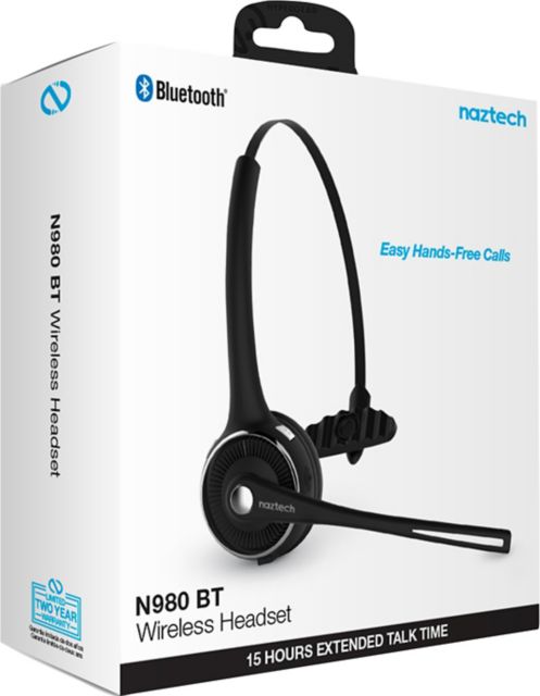 Hypercel N980 Bluetooth Over-the-Head Headset with Base, Black - ONLINE ONLY