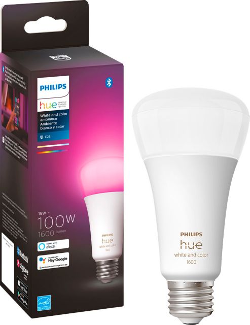 Philips - Hue White and Color Ambiance 100W A21 LED Smart Bulb - Multicolor - ONLINE ONLY