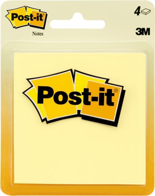 Post-it Notes Canary Yellow, 4 Pads/Pack