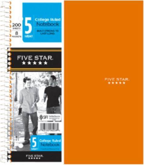 NOTEBOOK 5 SUBJECTJ FIVESTAR