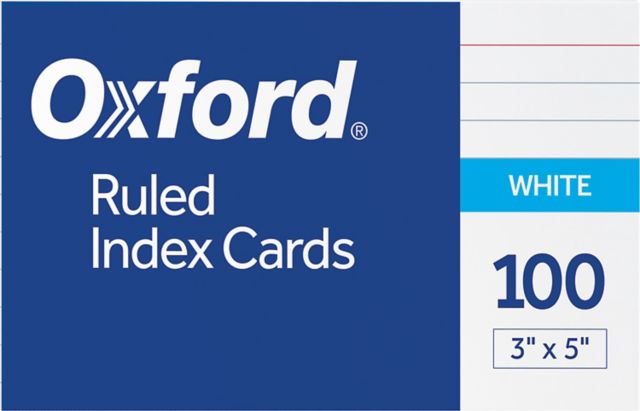 INDEXCARD 3x5 100CT RULED
