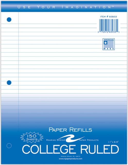FILLER PAPER 11.5x8 150SH C/R