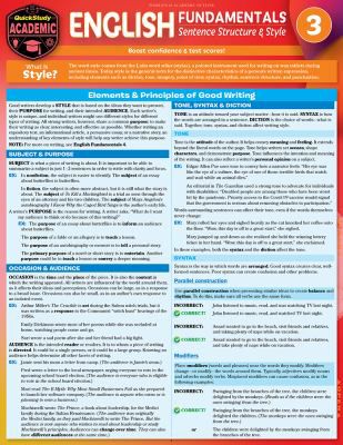 English Fundamentals 3 - Sentence Structure & Style